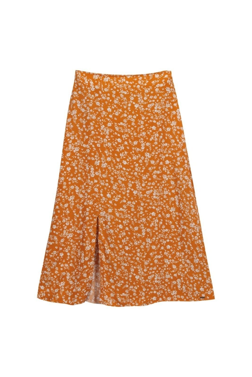 Vista 2 Saia Feminina Floral Miudo Marialícia Marialícia laranja