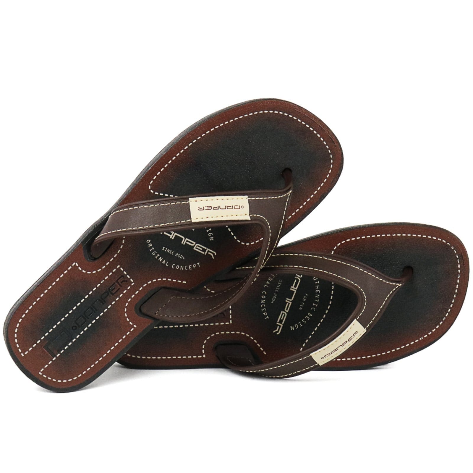 Vista 2 Chinelo Masculino Sapatofran Anatômico Ortopédico Conforto Café Verão Sapatofran marrom