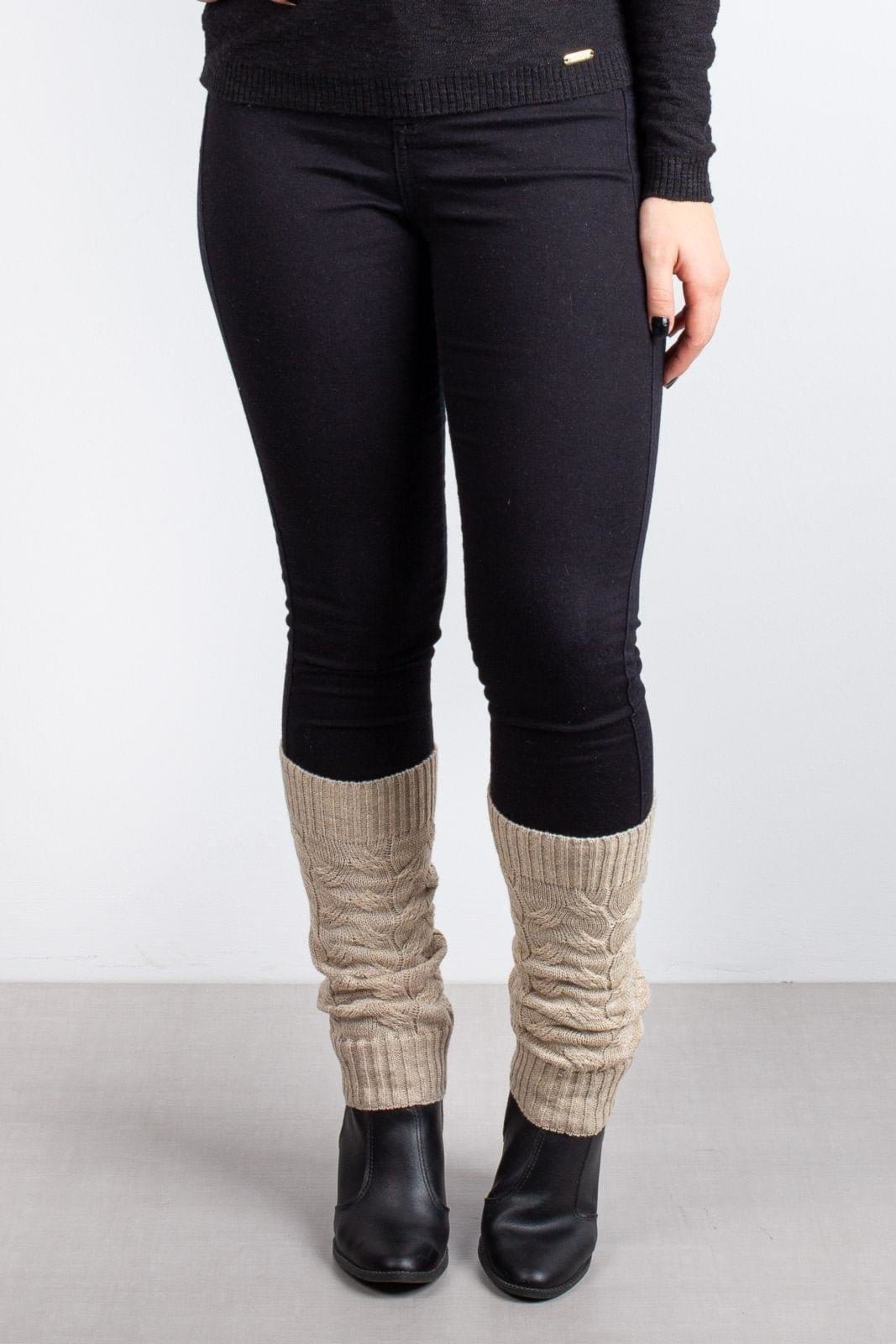 Polaina Enluaze Feminina De Malha Tricô Para Inverno - Cru - 2