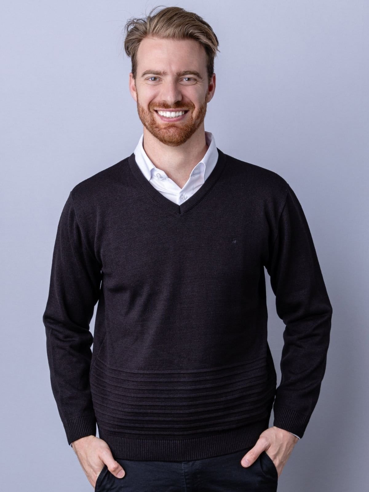 Suéter Masculino Com Nervuras