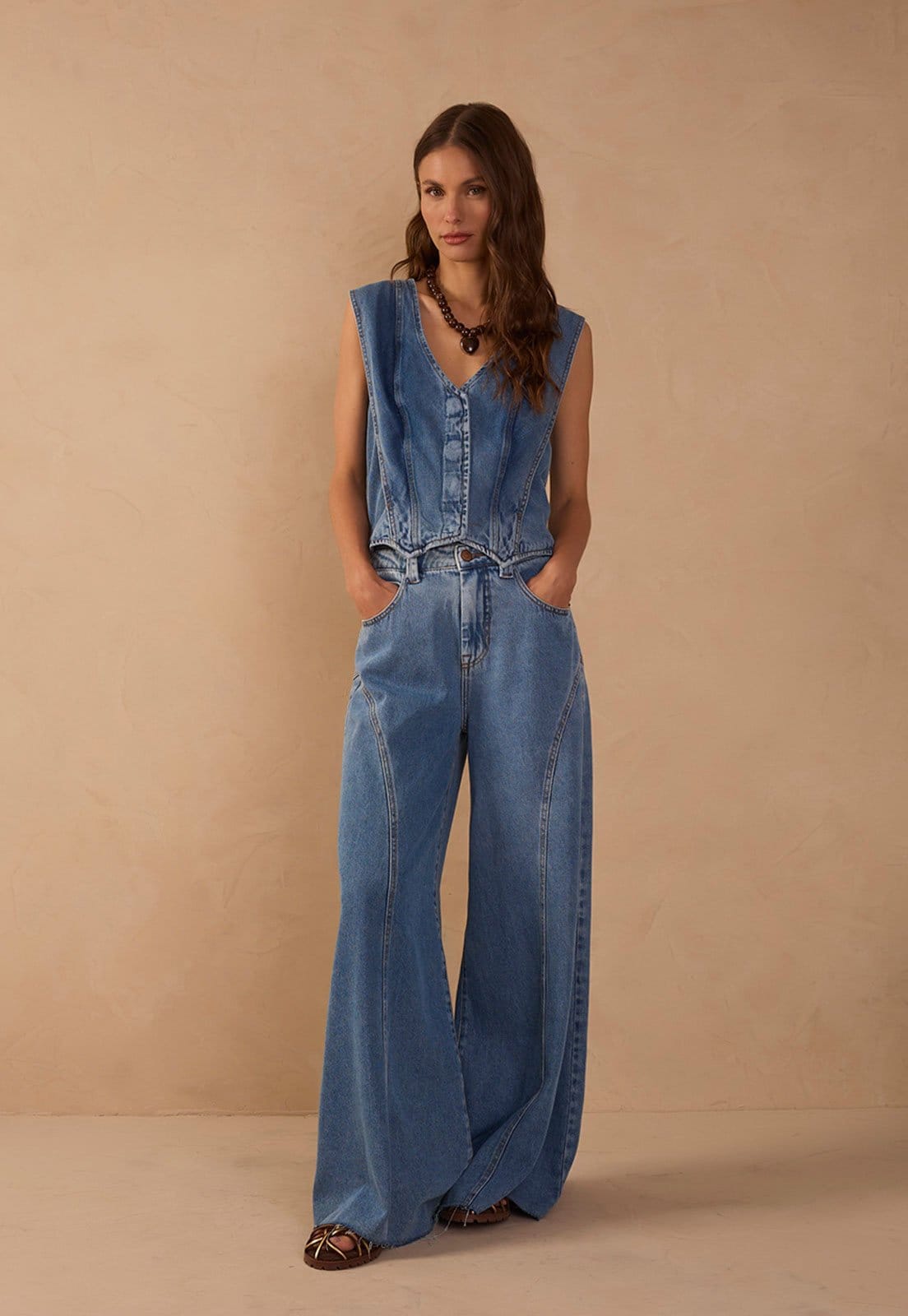 Vista 2 Calça Feminina Dress To Pantalona Dress to azul