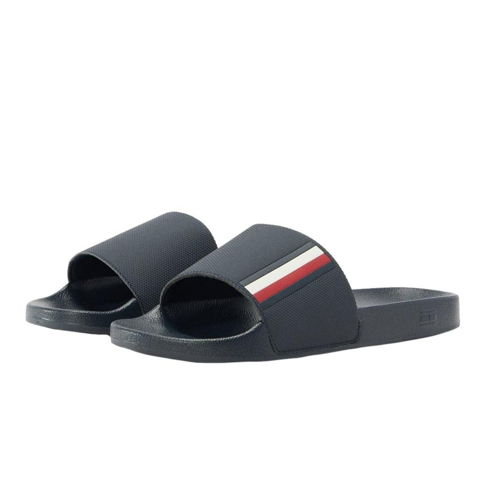 Vista 2 Chinelo Tommy Hilfiger Corporate Textured Pool Slide Desert Tommy Hilfiger azul marinho