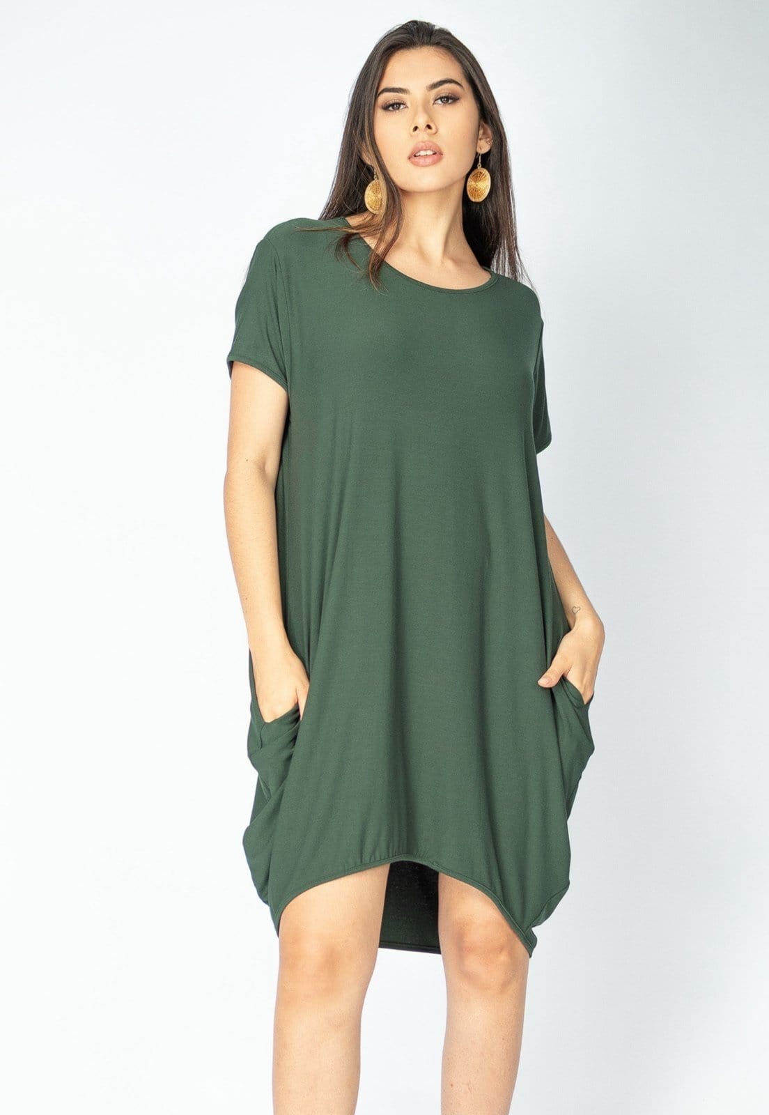 Vestido Curto Amazonia Vital Malha Amplo Always Musgo