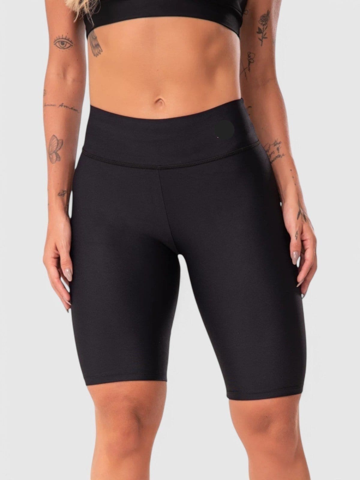 Bermuda D Bell Outlet Fashion Cós Alto Esportiva Fitness Preta