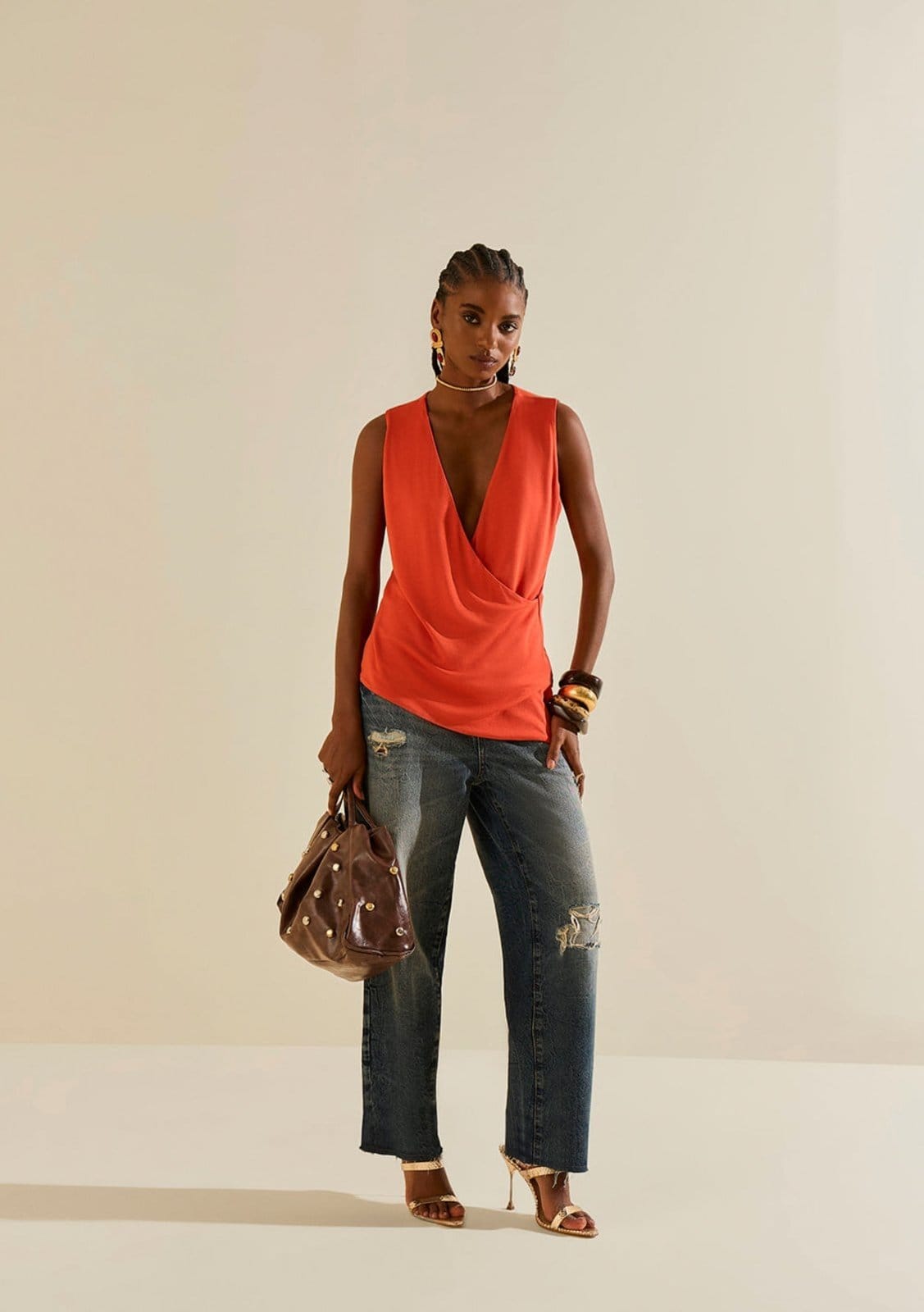 Calça Morena Rosa Reta Alta Azul