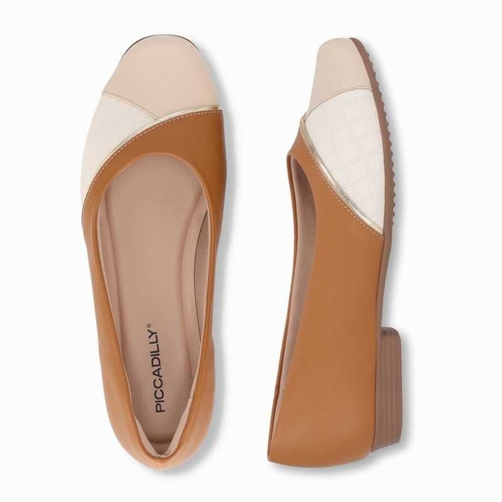 Vista 2 Sapatilha Feminina Piccadilly Salto Baixo Bico Redondo Piccadilly marrom