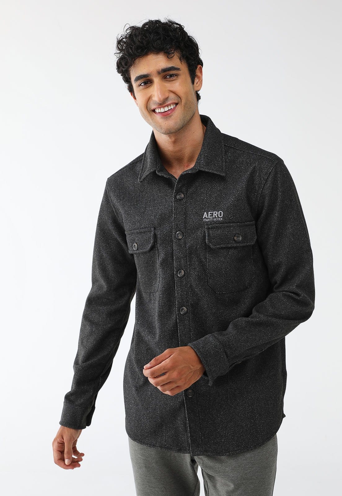 Jaqueta Aeropostale Reta Logo Bordado Preta