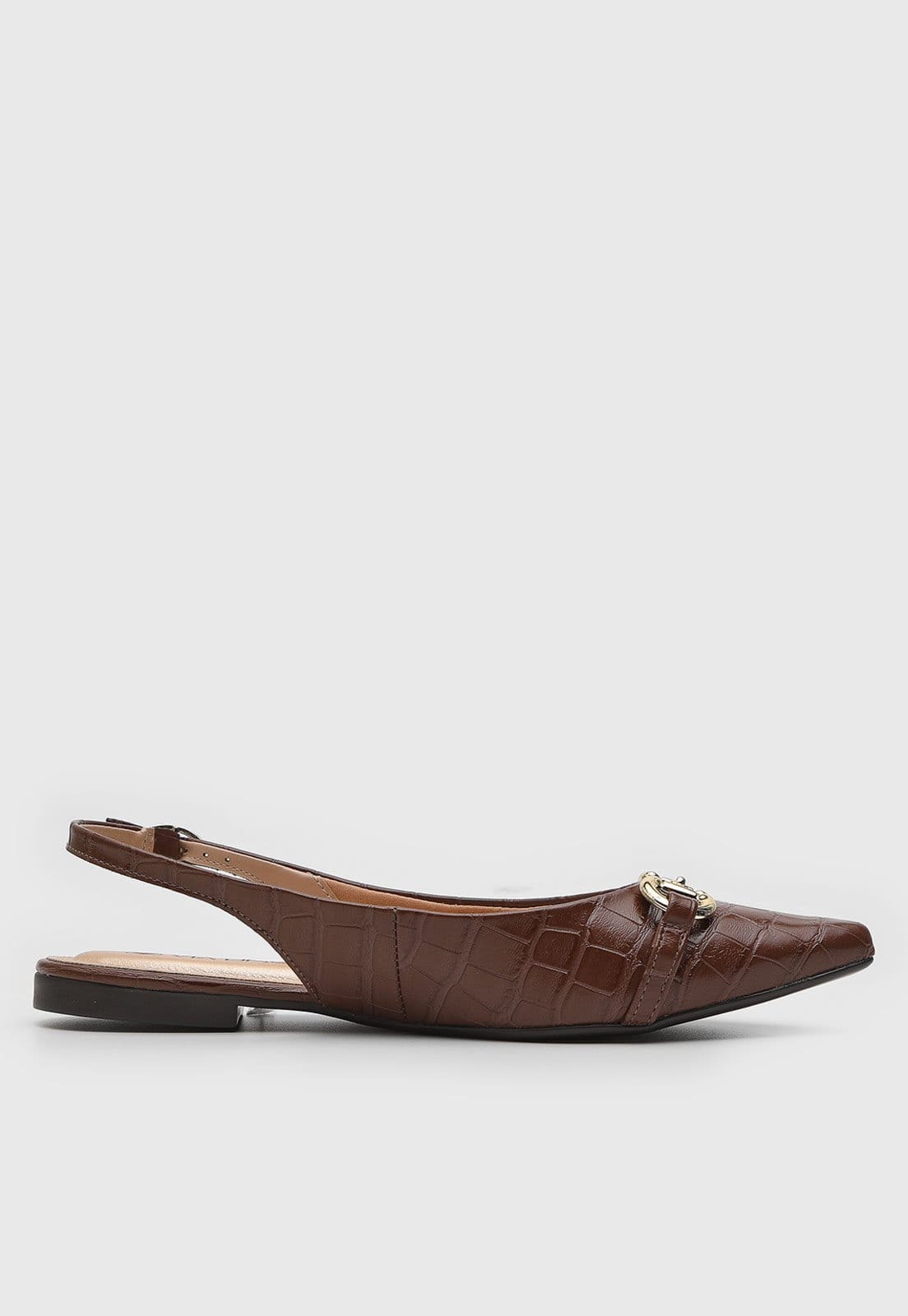 Vista 2 Sapatilha Slingback Via Uno Croco VIA UNO marrom