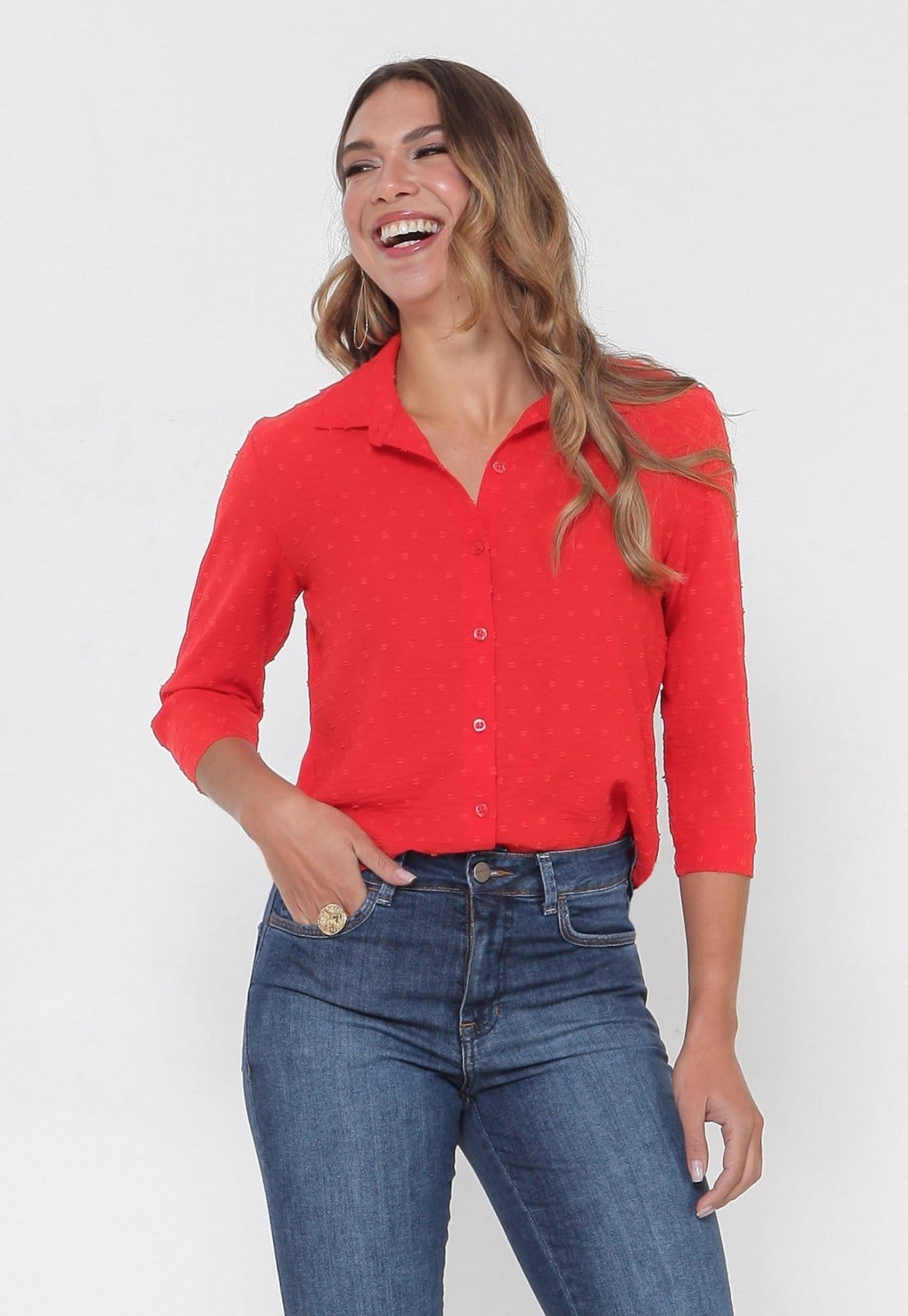 Camisa Intens Manga 3/4 Devorê Poá