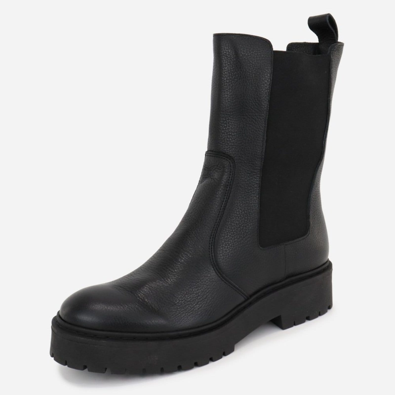 Bota Maria Paua Store Coturno Chelsea Feminina Couro Cano Médio Conforto