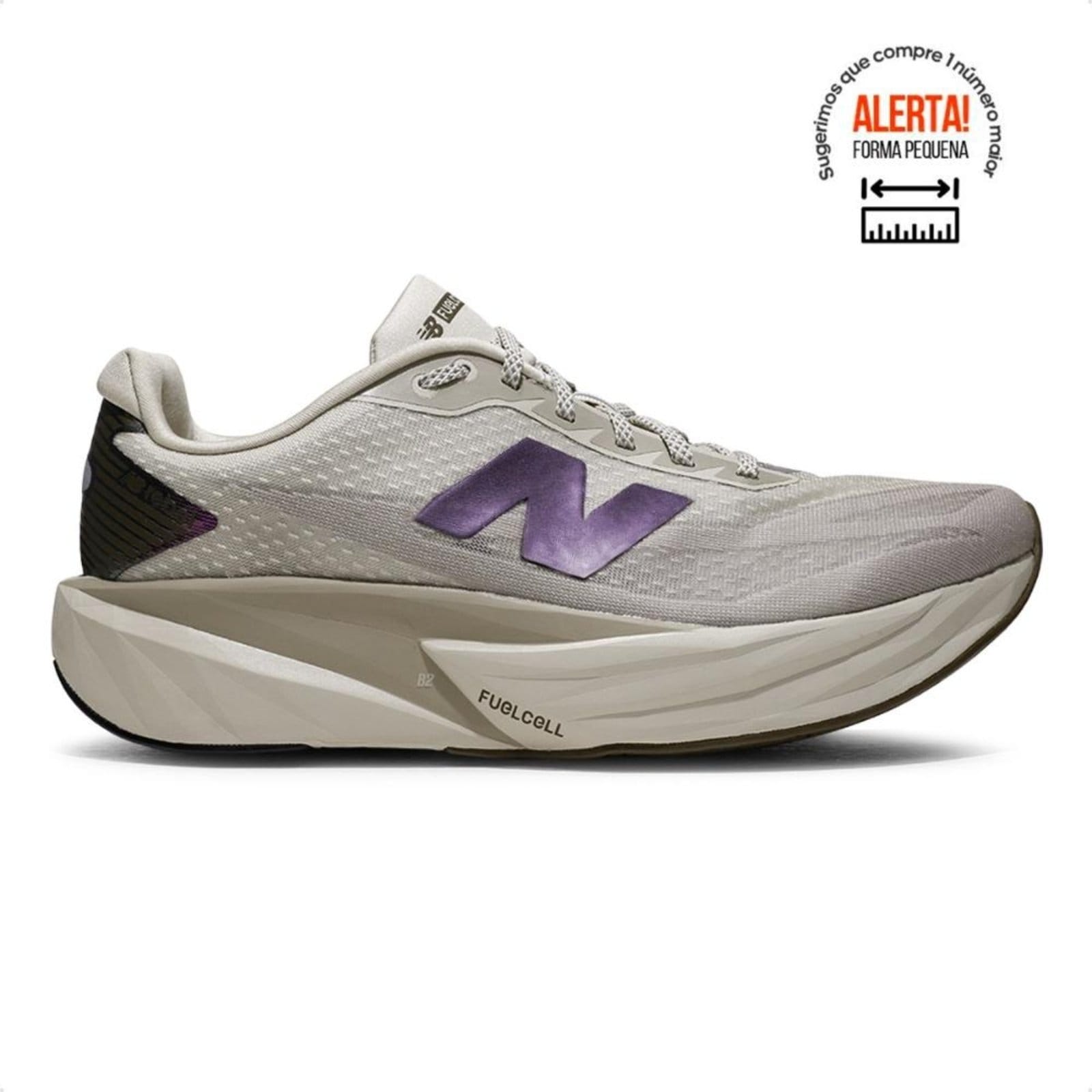 Vista principal Tenis New Balance Fuelcell Rebel V5 Masculino New Balance bege