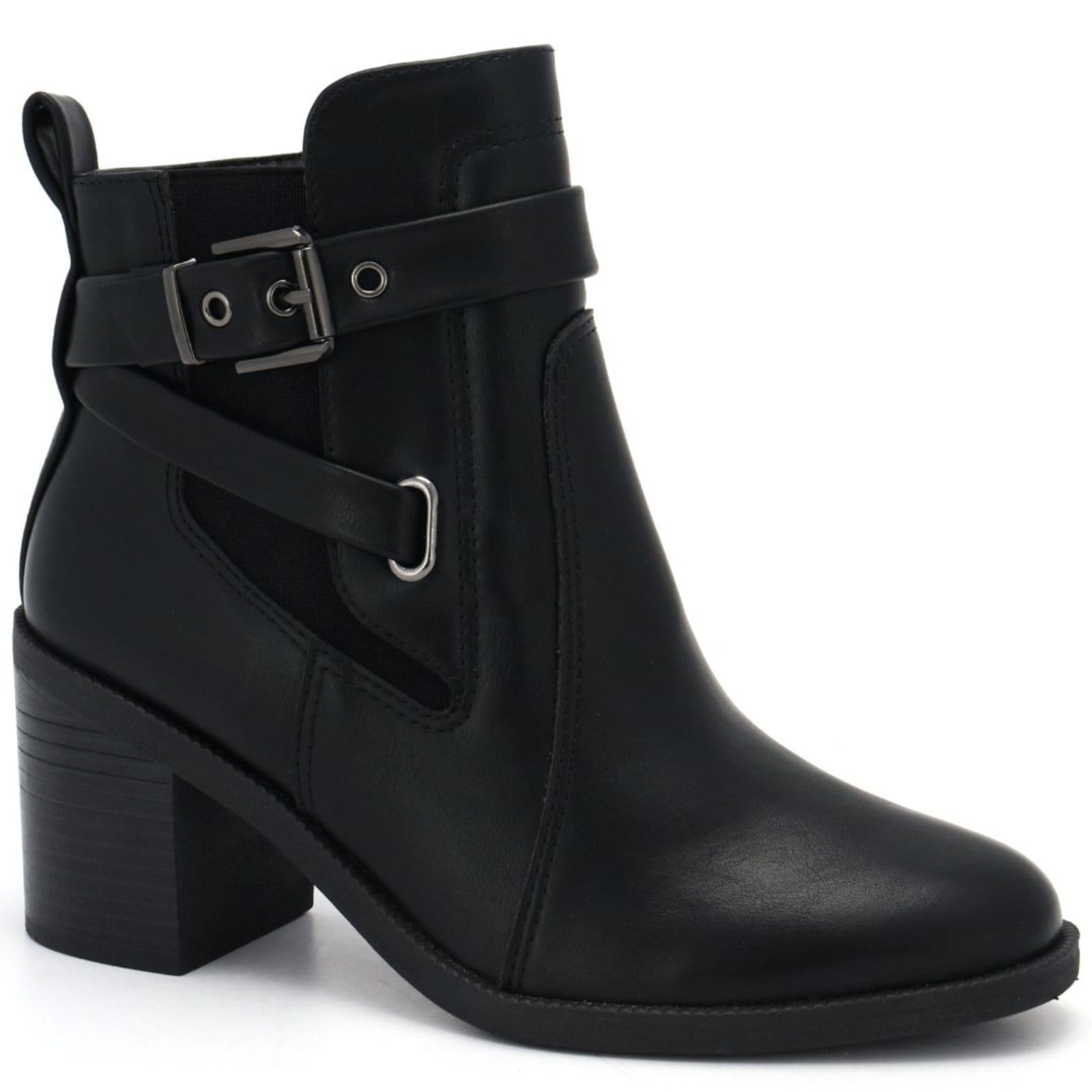 Vista principal Bota Feminina Cano Curto Salto Bloco Médio Comfortflex 2599332 Comfortflex preto