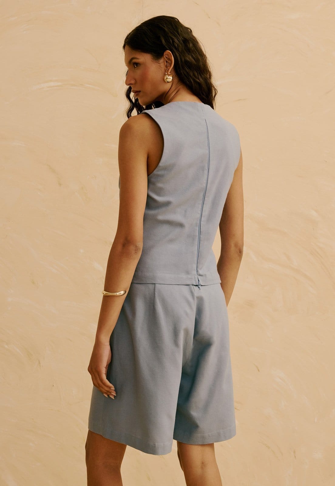 Vista 2 Bermuda Lisa Média CaCay azul