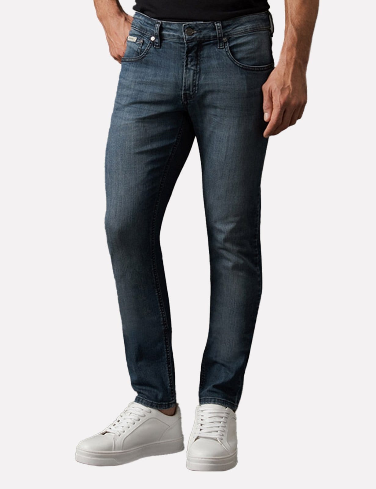 Vista 2 Calça Calvin Klein Jeans Skinny Médio Calvin Klein azul