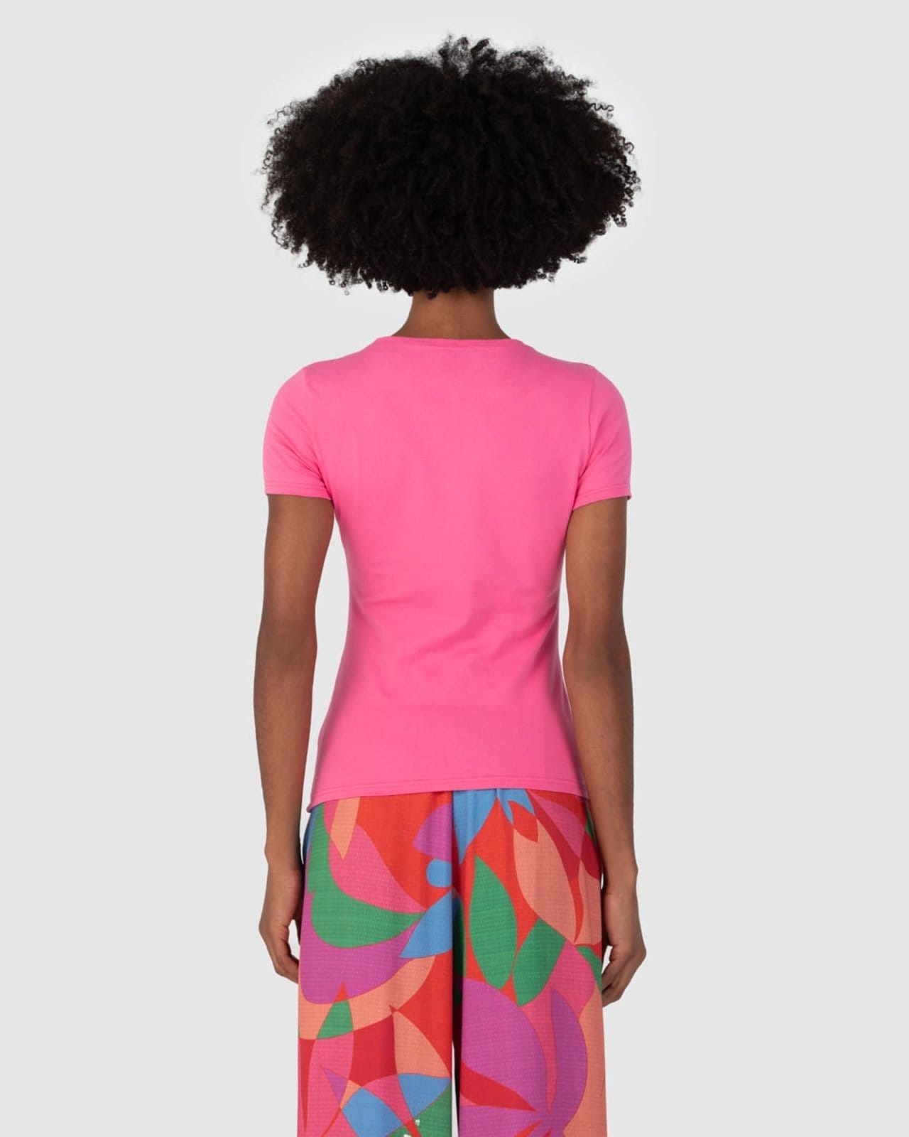 Vista 2 Blusa Básica Feminina Decote Redondo Em Algodão Malwee rosa