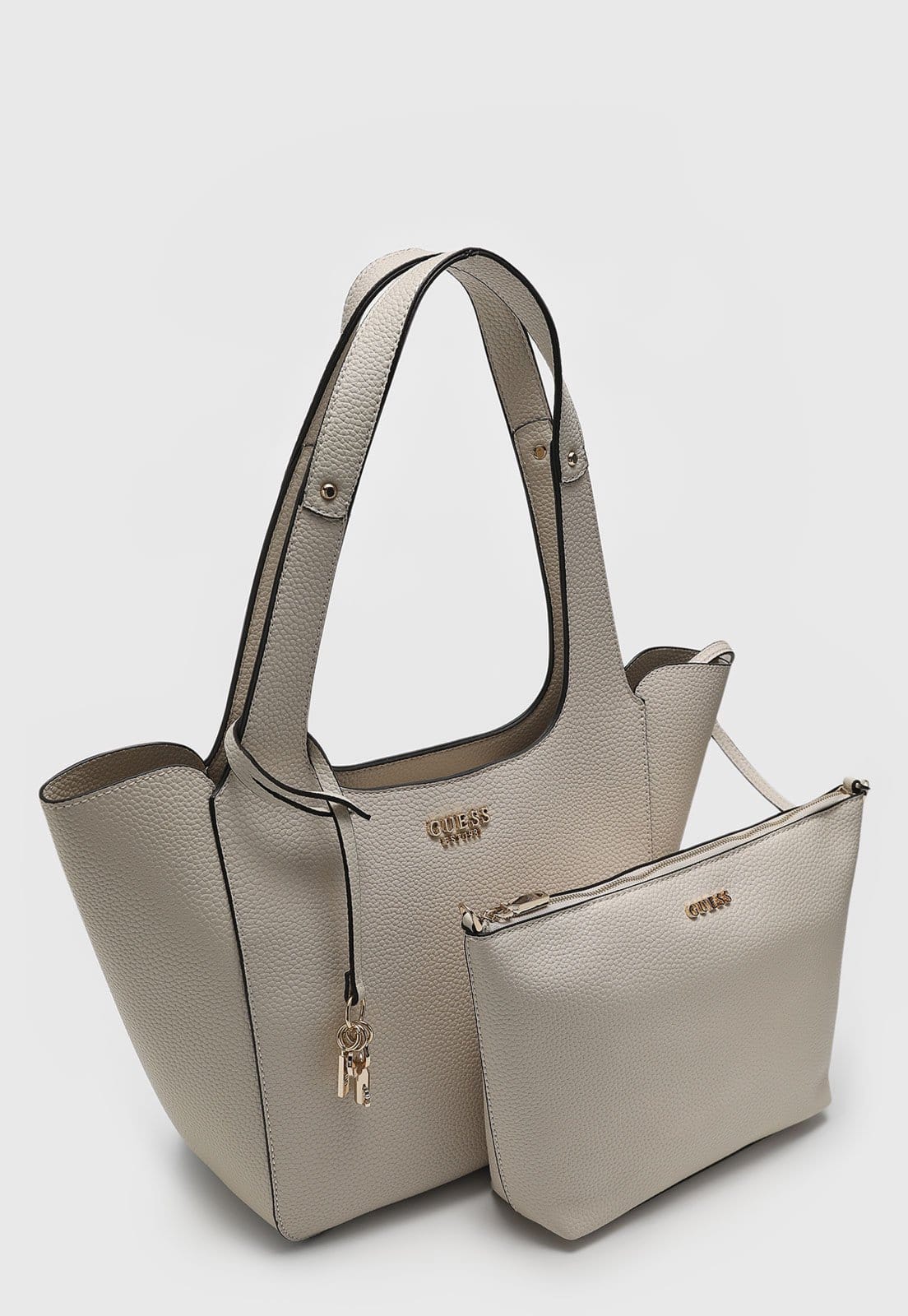 Vista 2 Bolsa Tiracolo Guess Helina Tote Off-White Guess off-white white