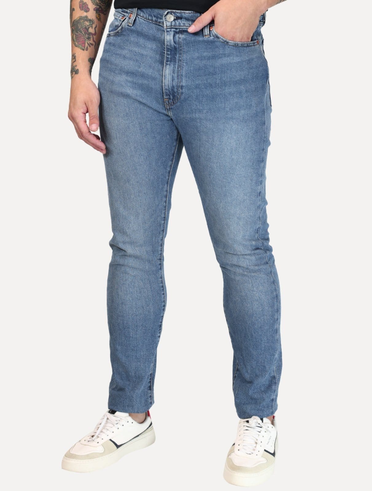 Calça Levis Jeans Masculina 510 Skinny Stretch Washed Azul Médio