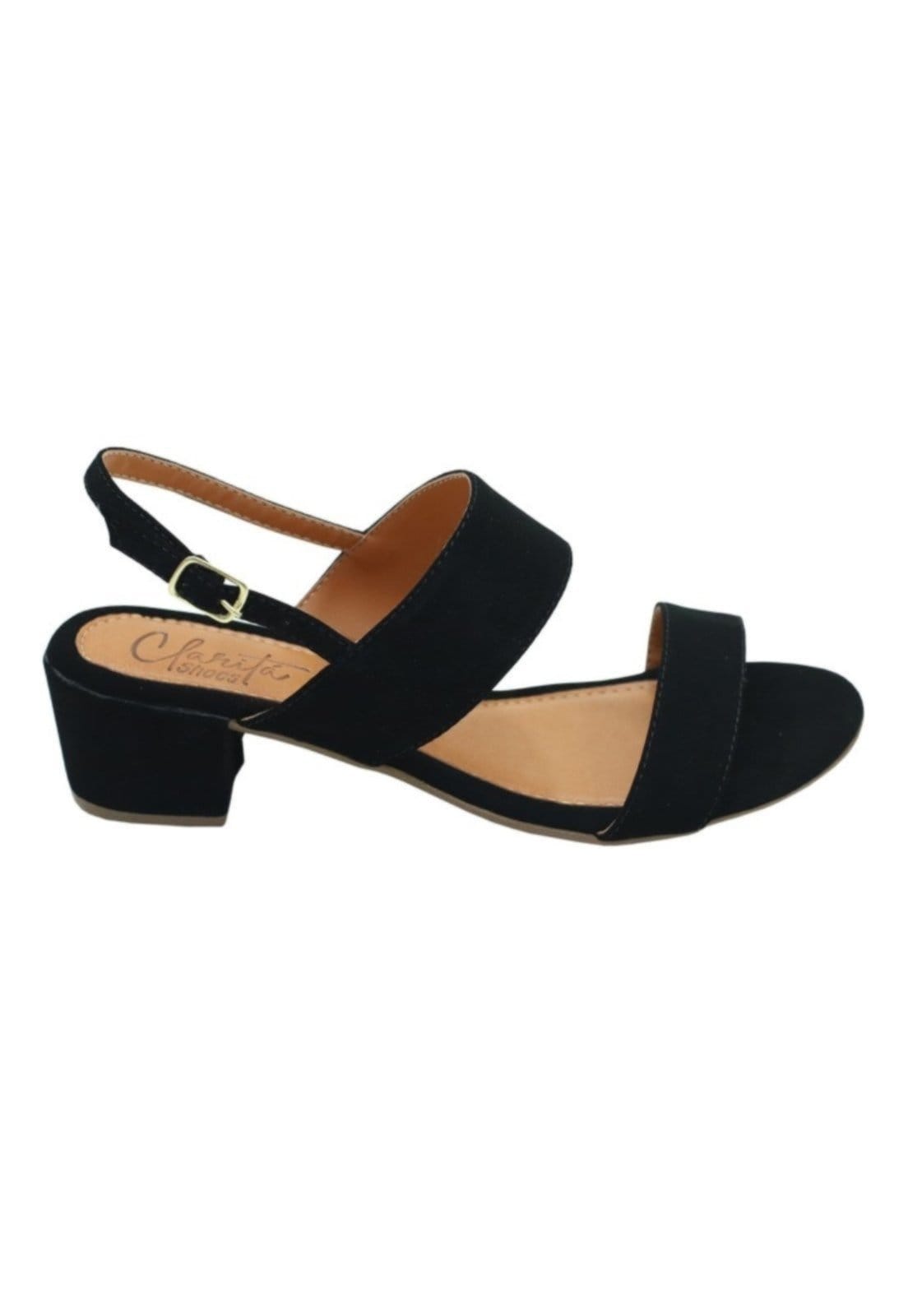 Sandália Salto Baixo Donna santa Tradicional Preta