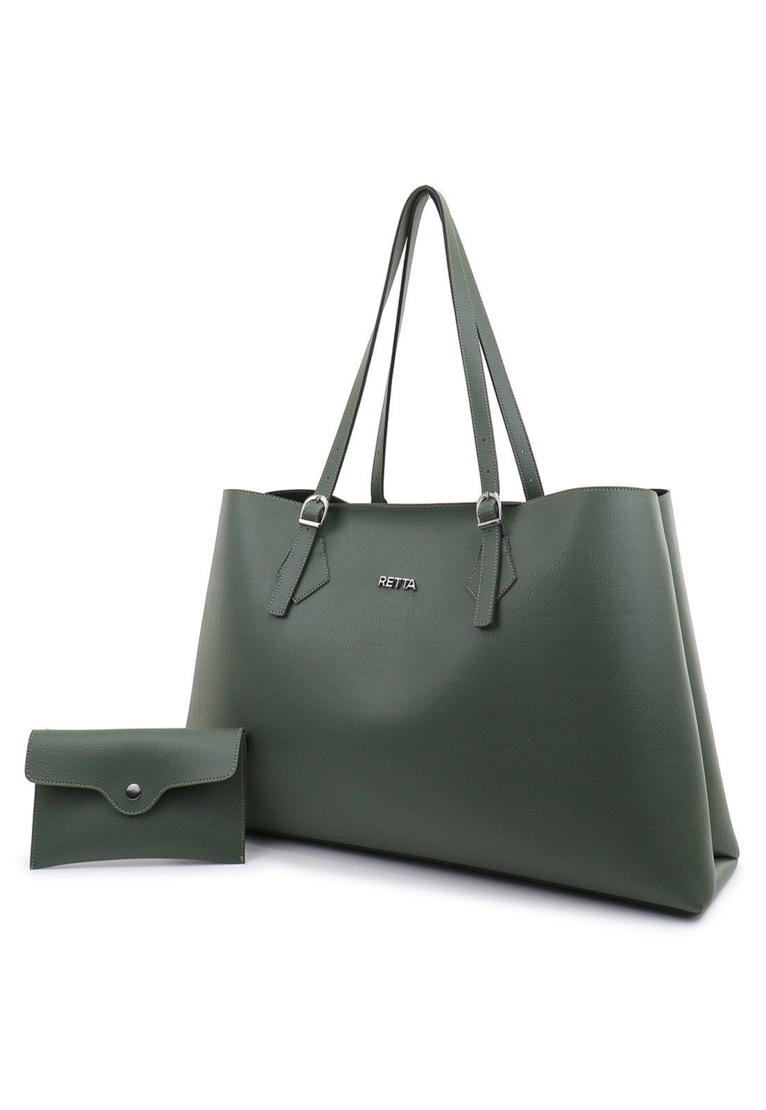 Bolsa Feminina Grande Alça Regulavel de Ombro Espaçosa Retta Oficial Verde