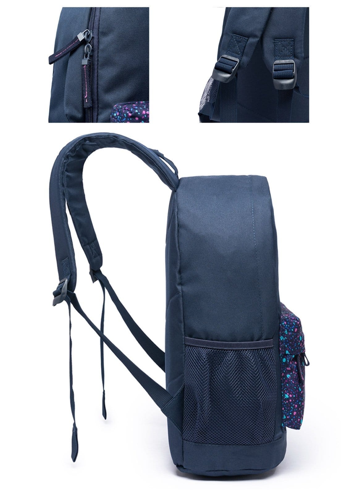 Vista 2 Mochila Feminina Ecko Estojo Casual Escolar Faculdade Original Ecko azul