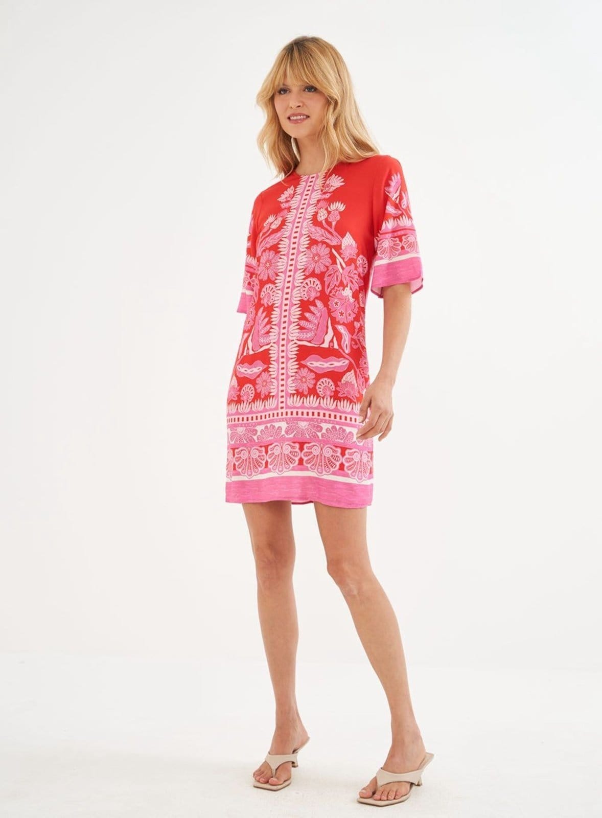 Vestido Estampado Reto Manga Curta Colcci Encanto II