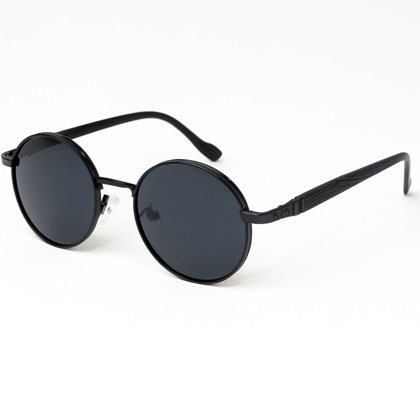 Vista 2 Óculos de Sol Redondo Vintage Premium UV400 FMF preto