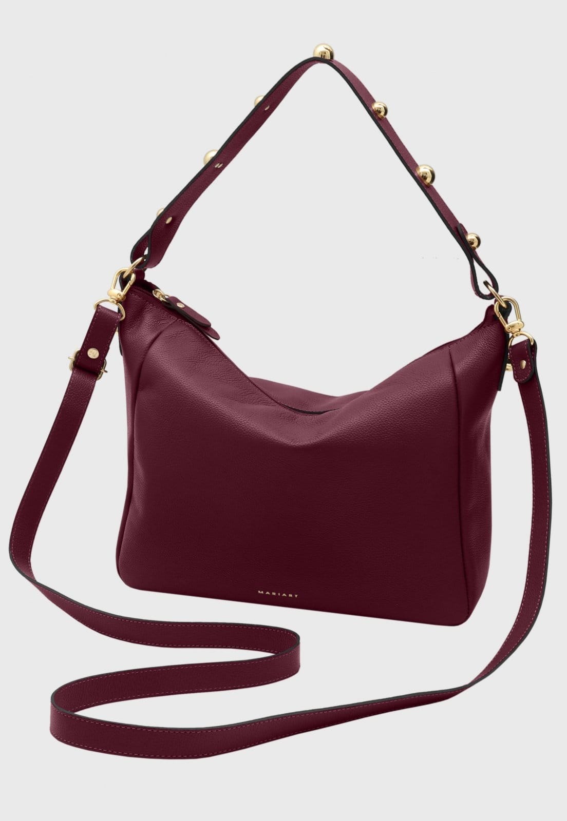 Bolsa Transversal Couro Mariart Jabuticaba Rubi