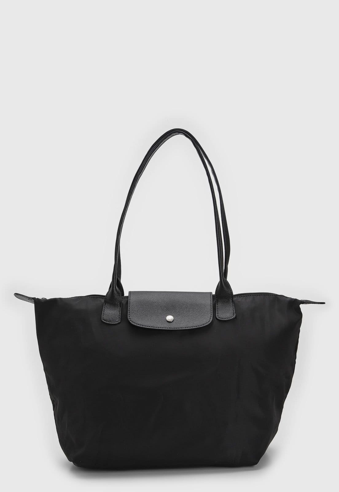 Vista 2 Bolsa Tiracolo Anacapri Tote Dobrável Preta Anacapri preto