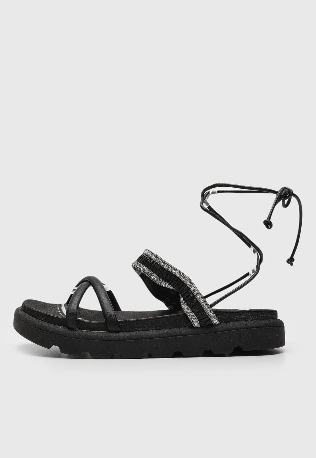 Rasteira Flatform Vizzano Tira Hotix Preta