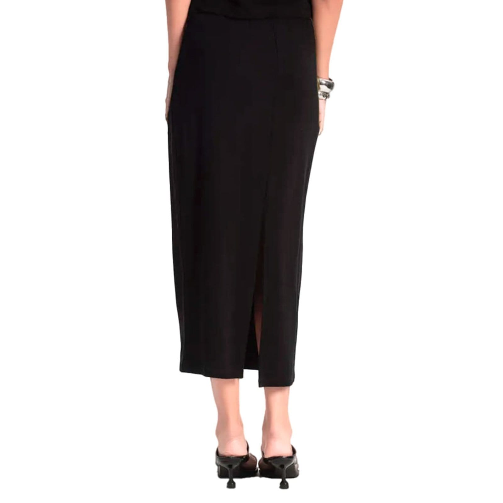 Vista 2 Saia Midi Feminina Rovitex em Moletinho Rovitex preto