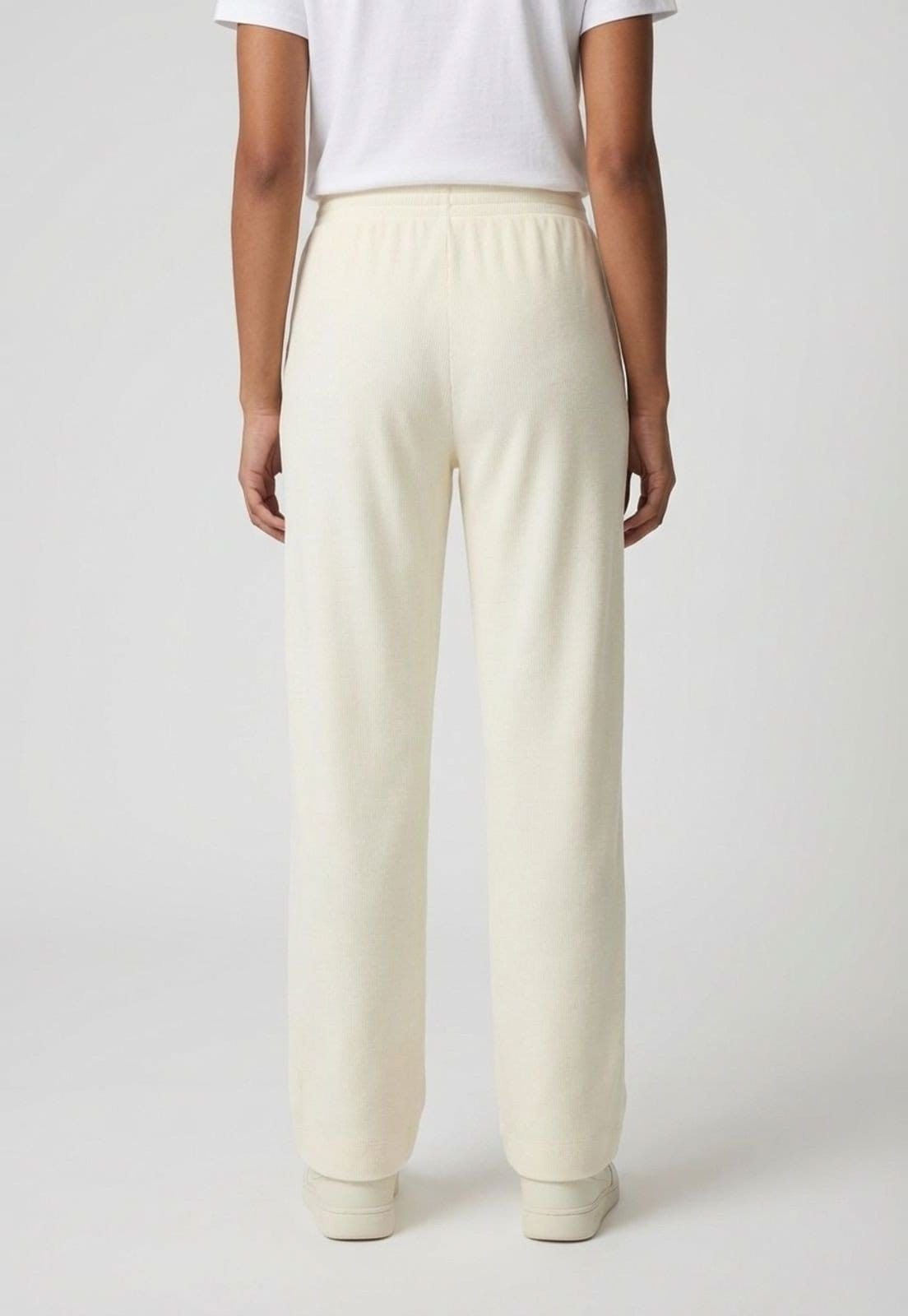 Vista 2 Calça Feminina Fila Wide Essentials Rib Creme Fila off-white