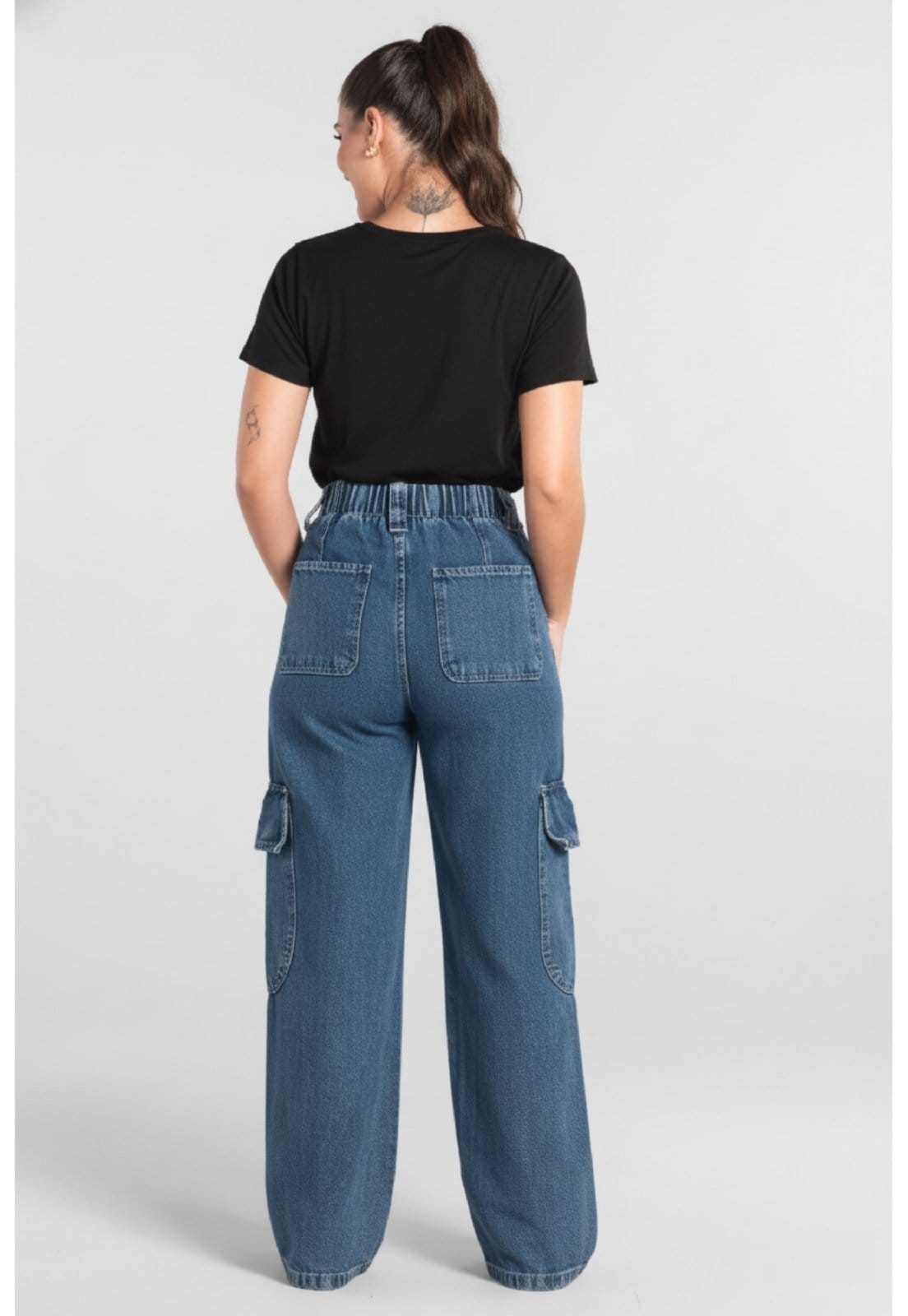 Vista 2 Blusa Feminina em Algodão Just Basic JUST BASIC preto