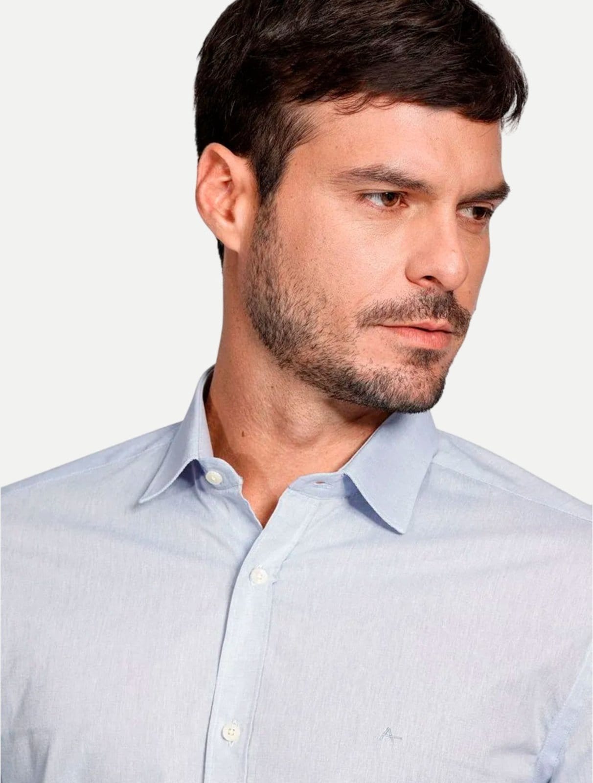 Vista 2 Camisa Aramis Slim Tricoline Liso ML020716 Clássico Aramis azul