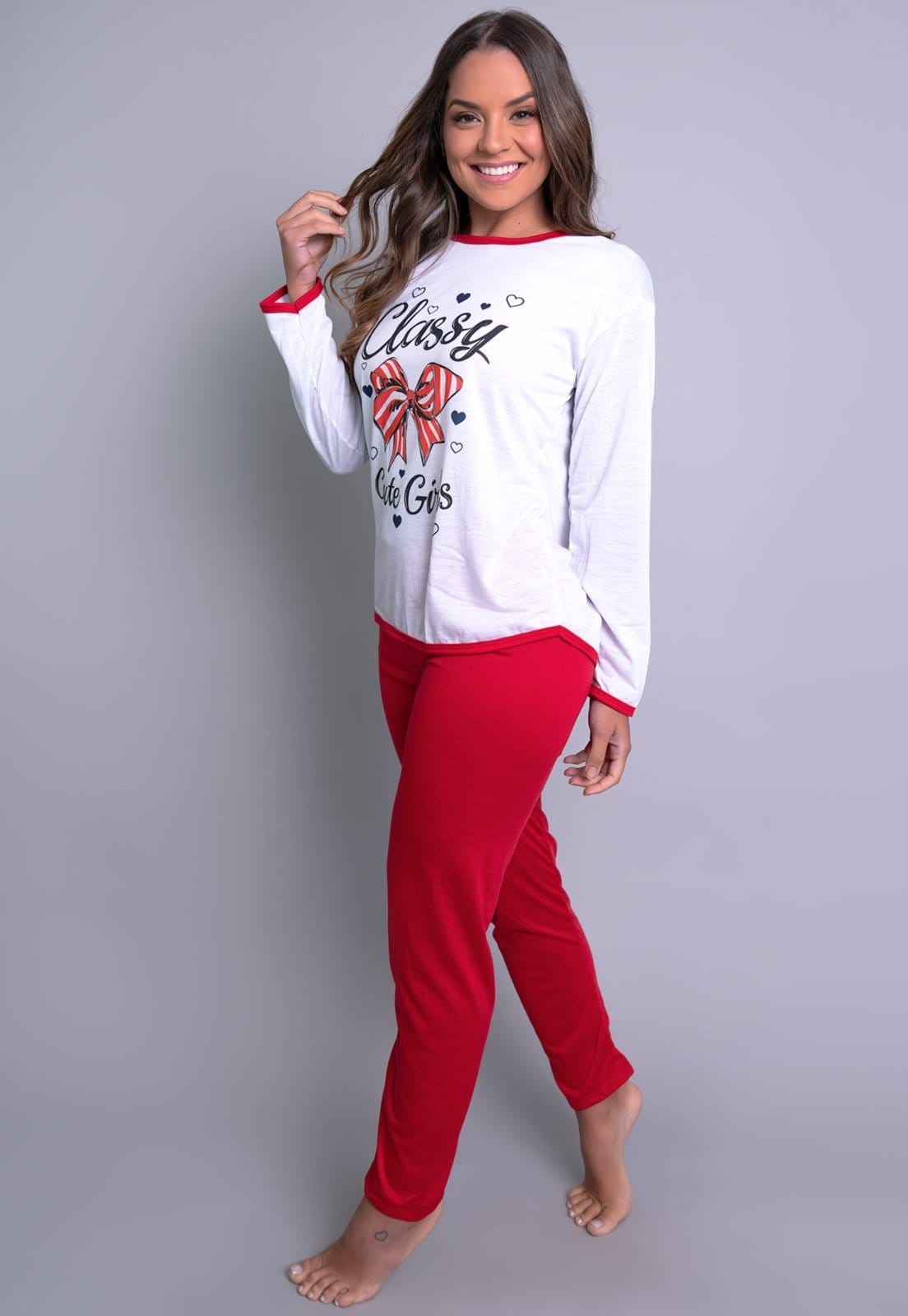 Pijama Longo MVB Modas Manga Comprida e Calça Inverno Adulto