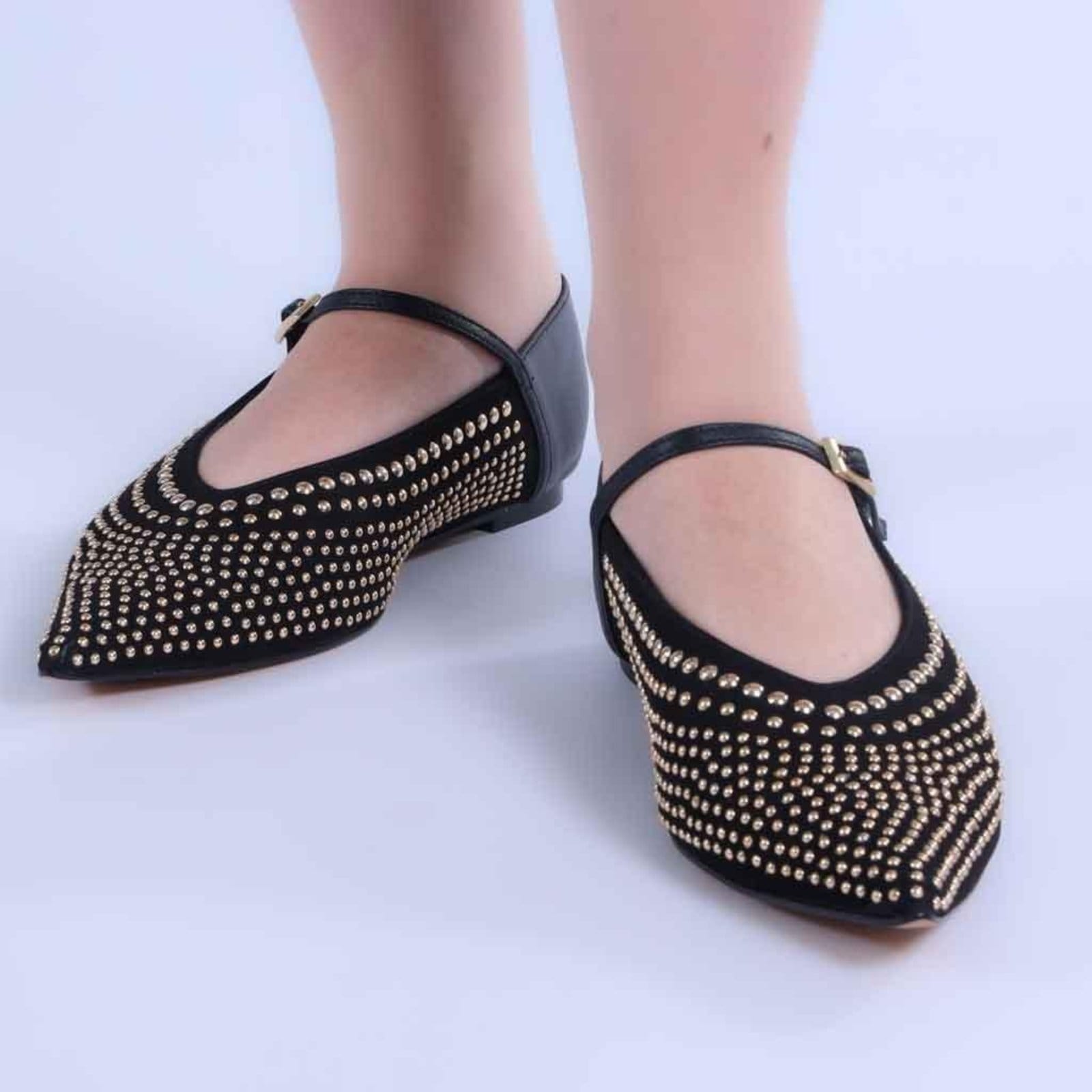 Sapatilha Feminina Zariff com Aplicações em Metal 7110030 Preto - 2