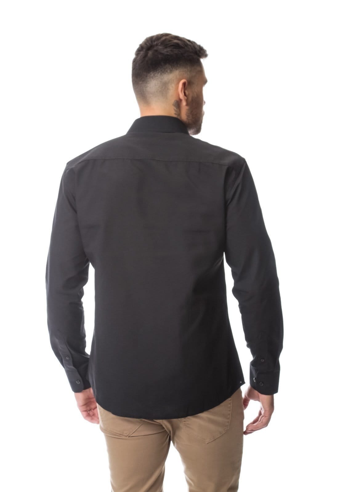 Vista 2 Camisa Masculina Manga Longa Crocker - 50077 Crocker preto