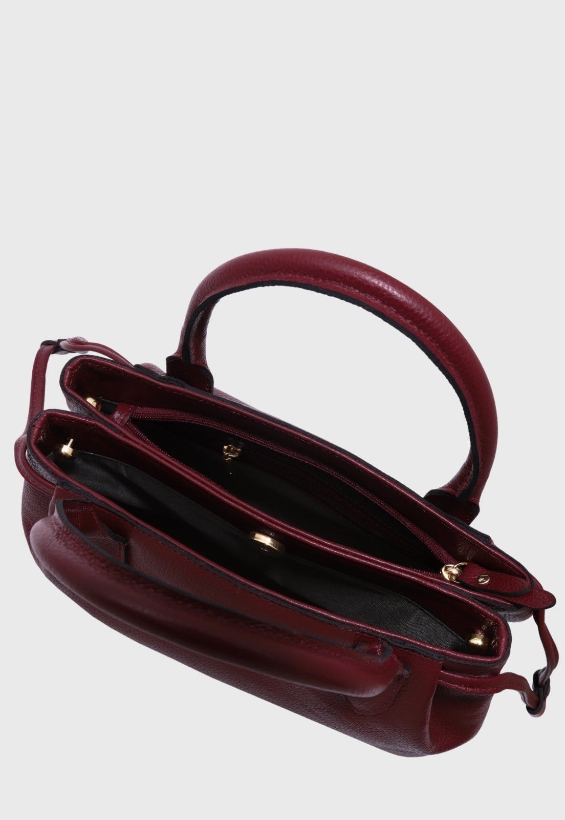 Vista 2 Bolsa Transversal de Couro Mariart Mini Capitólio Rubi Mariart vinho