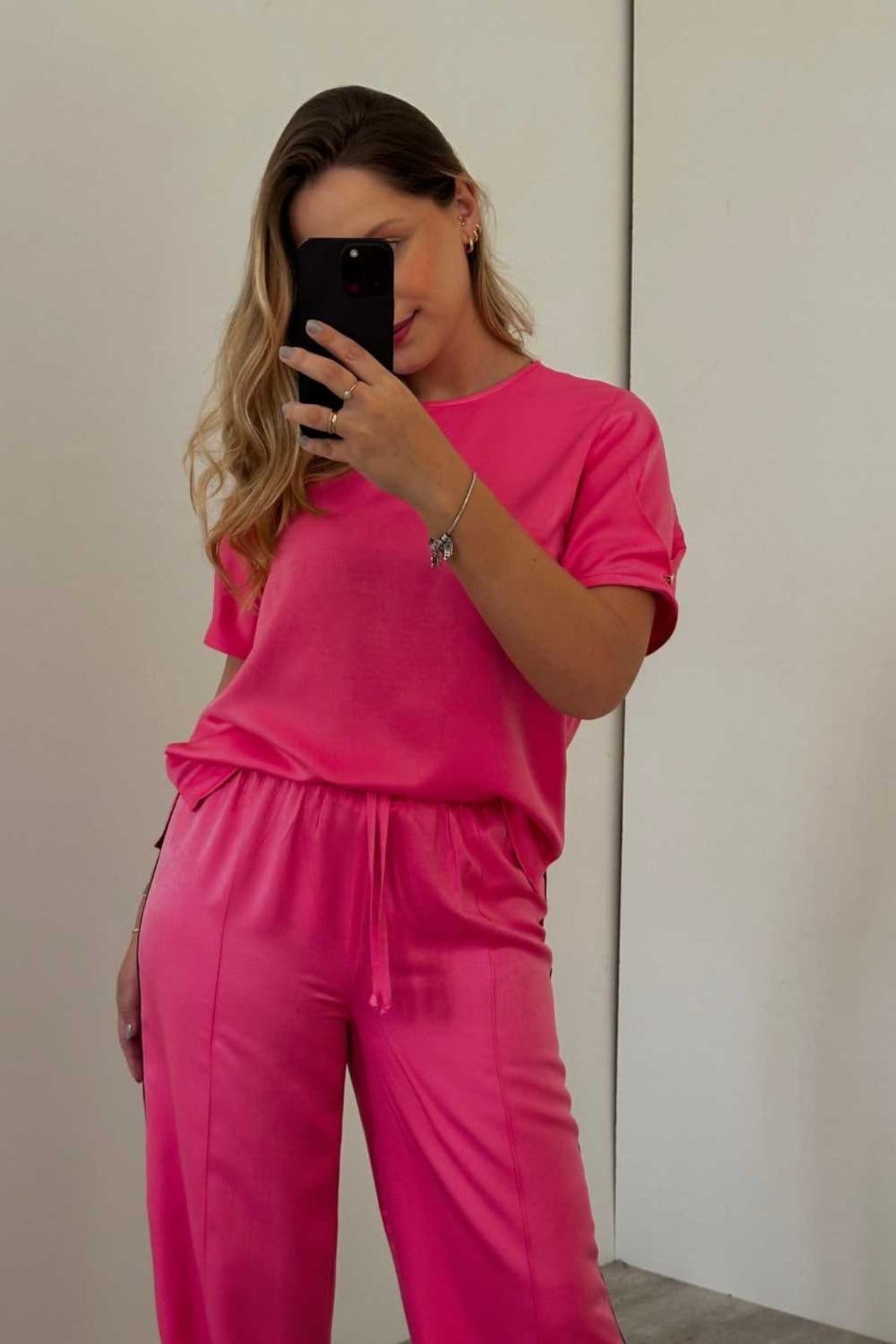 Vista 2 Blusa Vanibele Acetinada Vanibele rosa