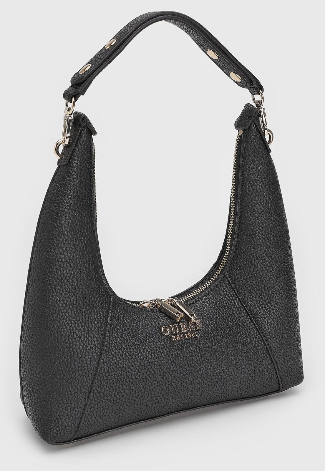Vista 2 Bolsa Feminina Guess Média Texturizada Preta Guess preto