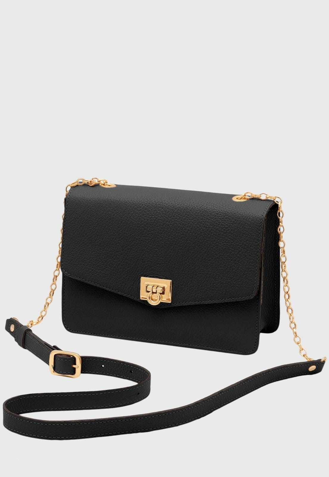 Bolsa Transversal Couro Mariart Margarida Preta