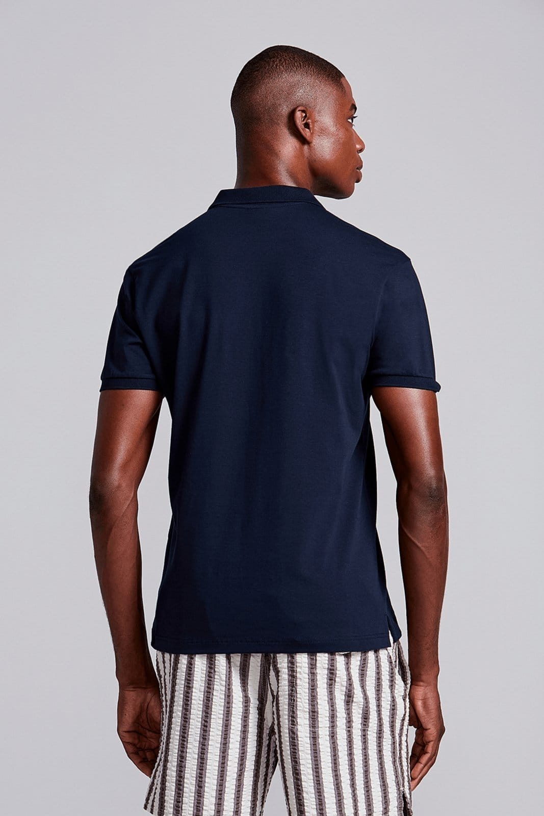 Vista 2 HIGHSTIL Camisa Polo com Zíper Malha Slim Fit HIGHSTIL azul marinho