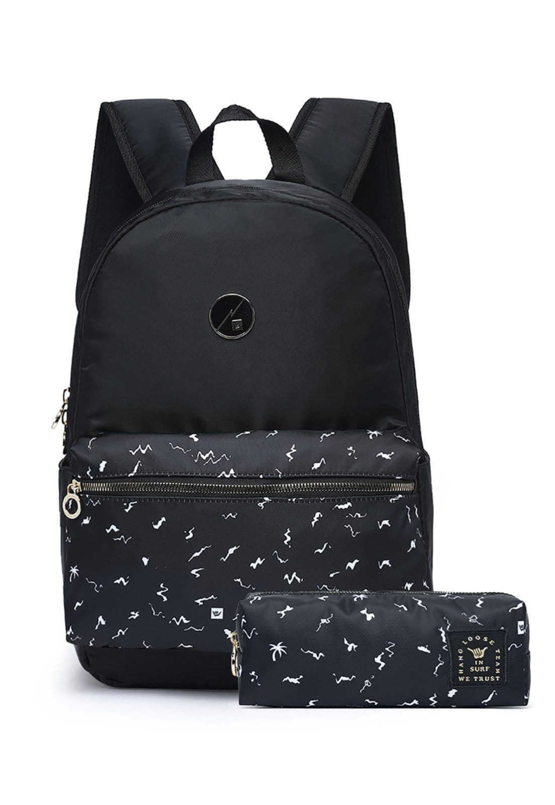 Mochila Hang Loose Estojo Escolar Casual Espaçosa Resistente