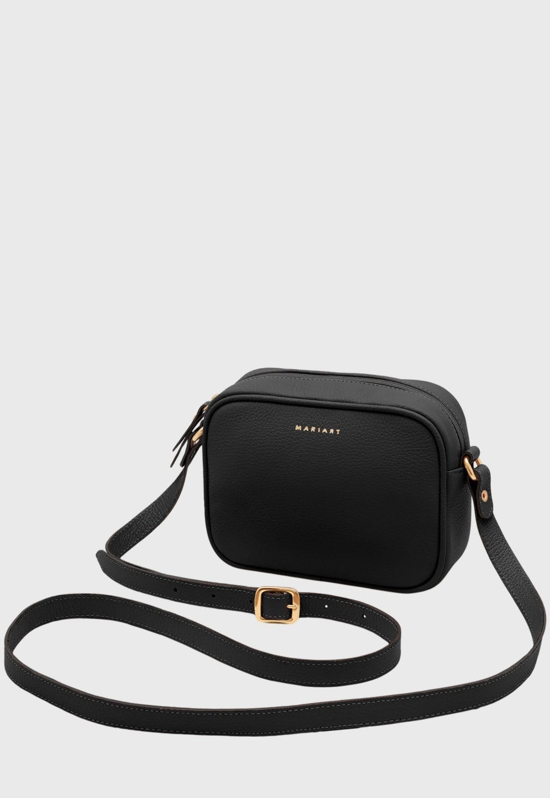 Bolsa Transversal Couro Mariart Mini Jeri Preta