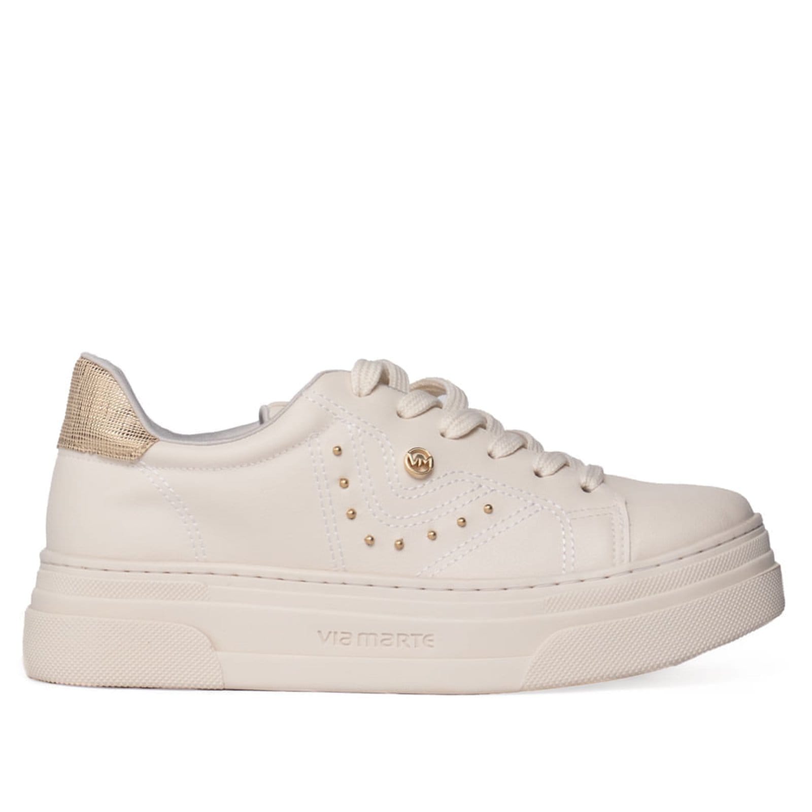 Vista principal Tênis Feminino Via Marte Plataforma Napa Off White VIA MARTE off-white white