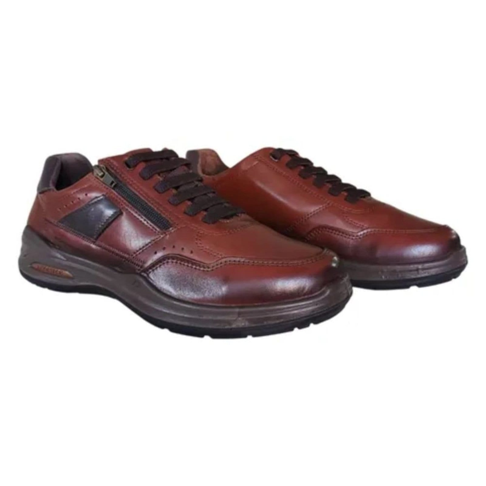 Vista 2 Pegada Sapatenis Masculino Em Couro PEGADA marrom