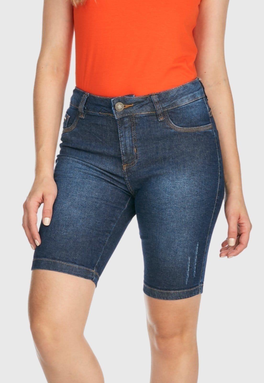Bermuda Jeans HNO Jeans Ciclista Hot Pants Com Elastano