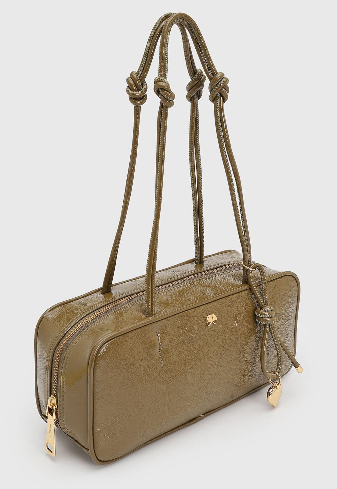 Vista 2 Bolsa Feminina Luiza Barcelos Média Alça Nó Oliva Luiza Barcelos verde