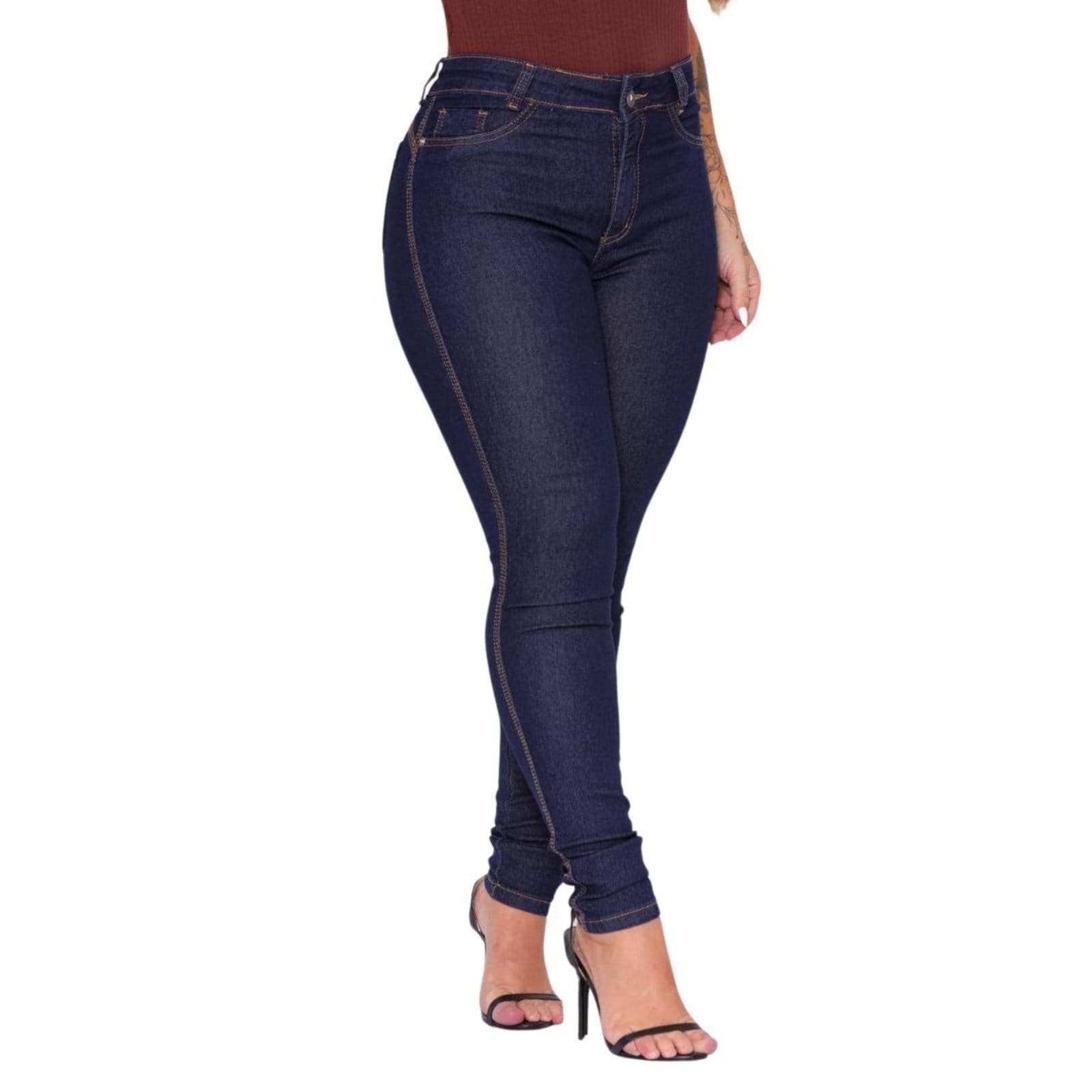 Vista principal Calça Moda Feminina Skinny Escuro Jeans Loka azul/azul marinho azul