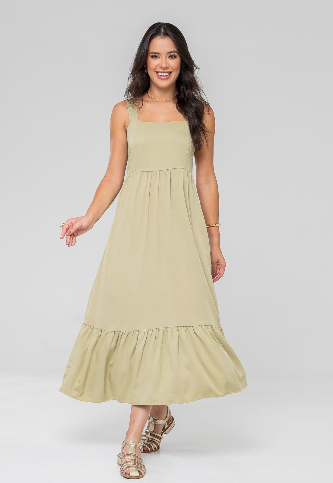 Vestido Aura Tuane Sarjado Liso