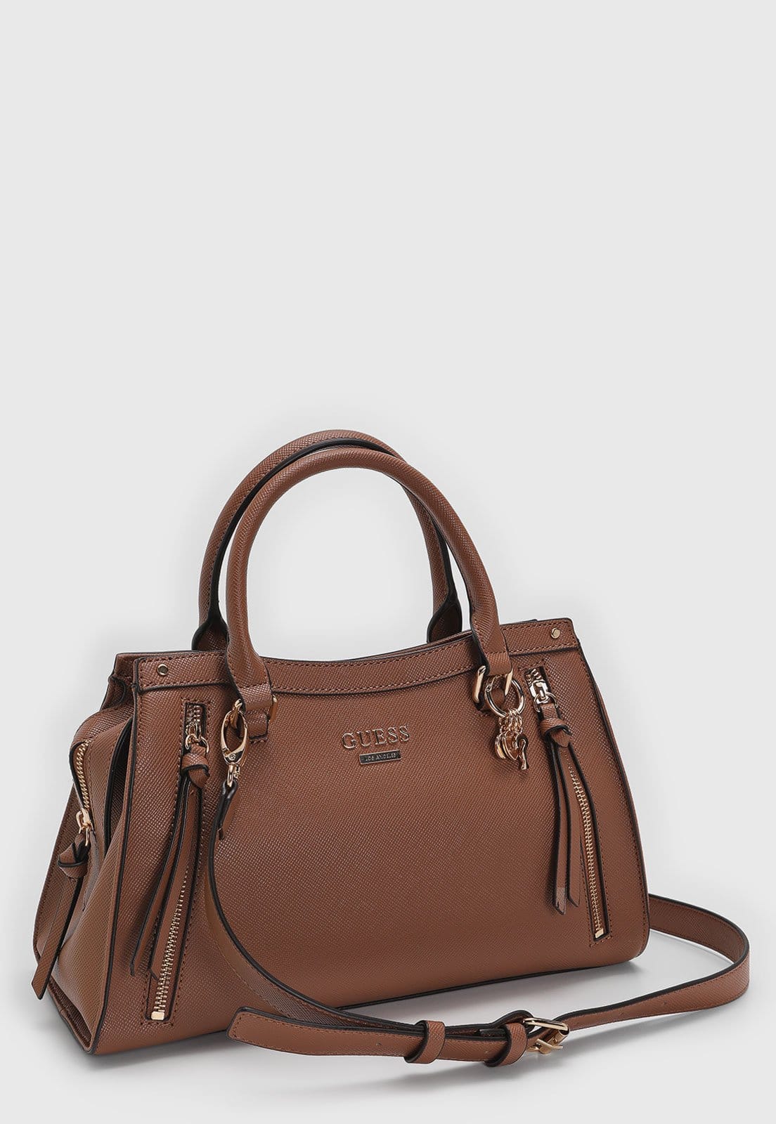 Vista 2 Bolsa Feminina Guess Grande Detalhes Metal Guess marrom